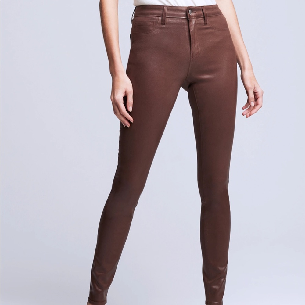 L’ agence coated skinny jeans size 28